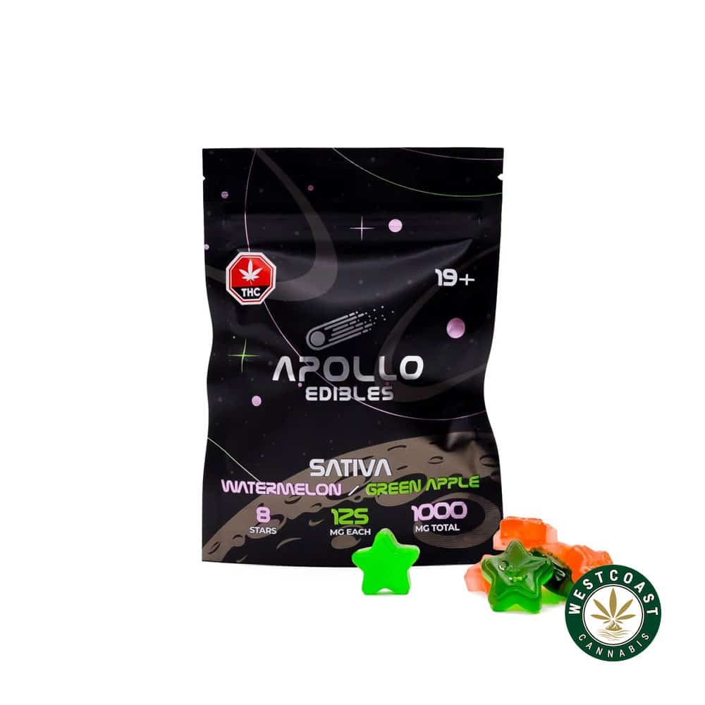 Apollo Edibles – Watermelon/Green Apple Shooting Stars 1000mg THC Sativa