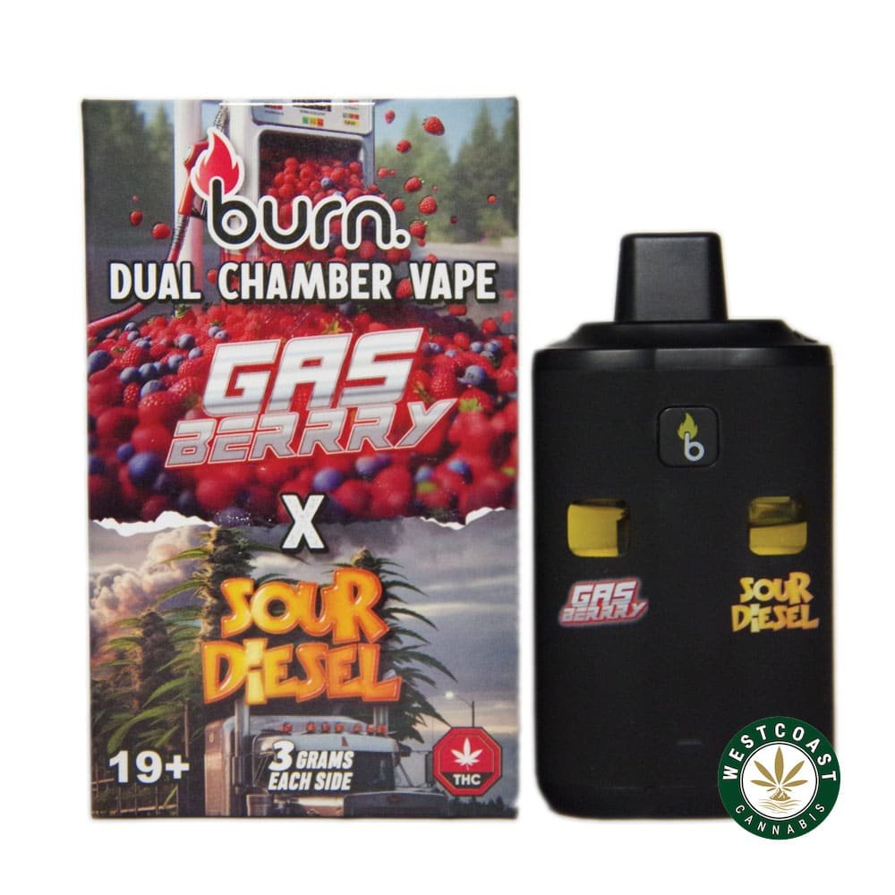 Burn Extracts – Dual Chamber Disposable Vape – Gas Berry + Sour Diesel (3+3 Gram)