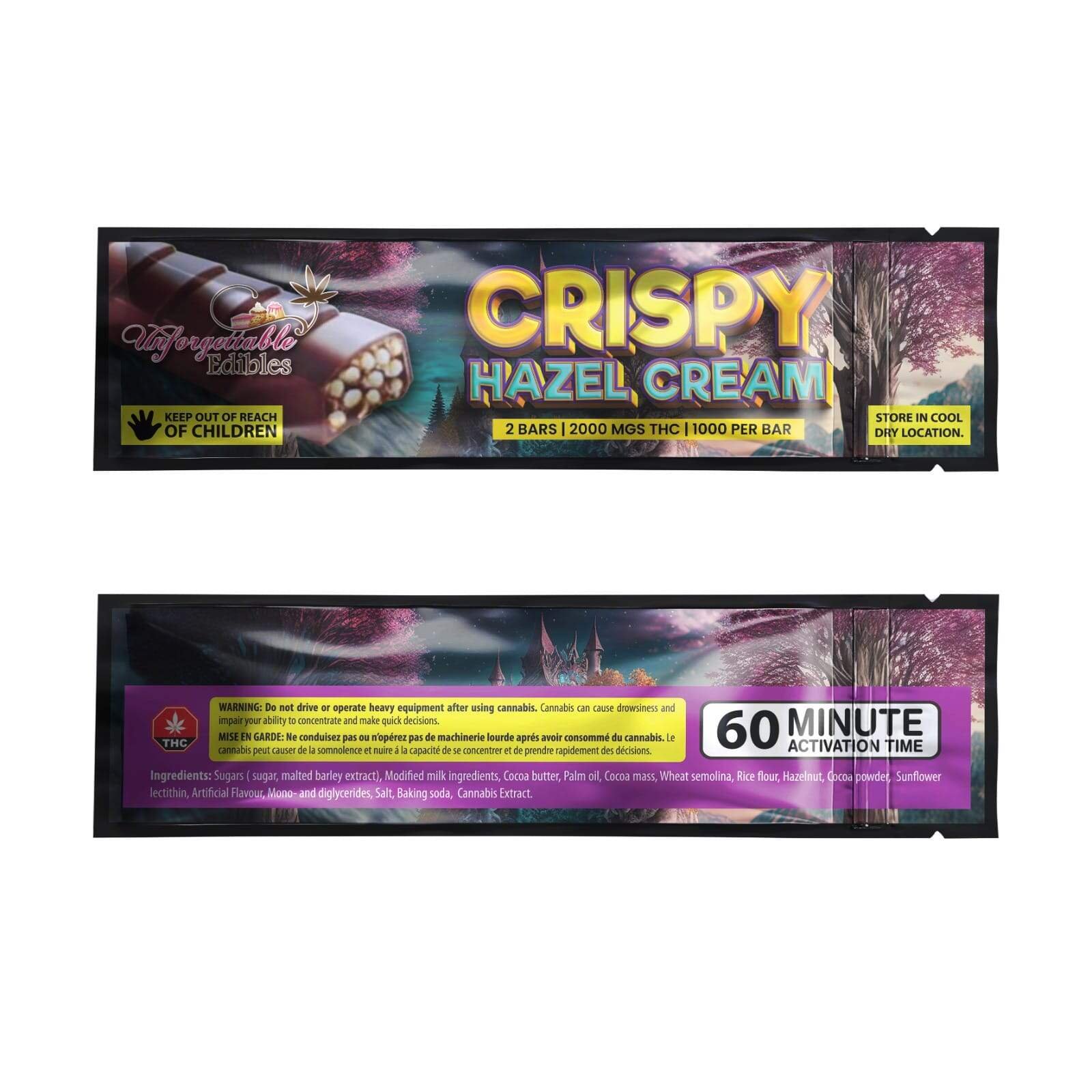 Unforgettable Edibles – Crispy Hazel Cream – 2000MG THC