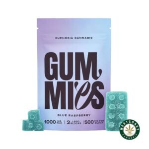 Euphoria Cannabis – Blue Raspberry Gummies 1000mg THC