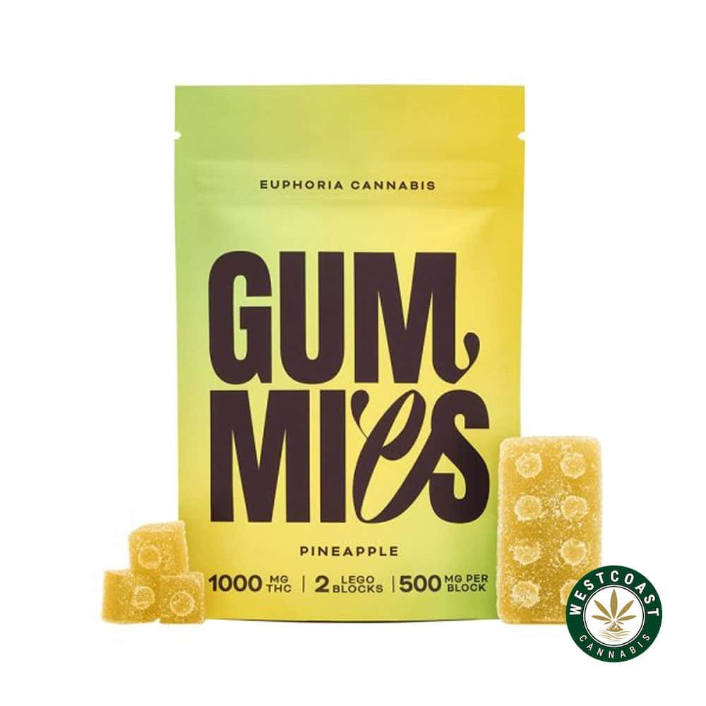 Euphoria Cannabis – Pineapple Gummies 1000mg THC