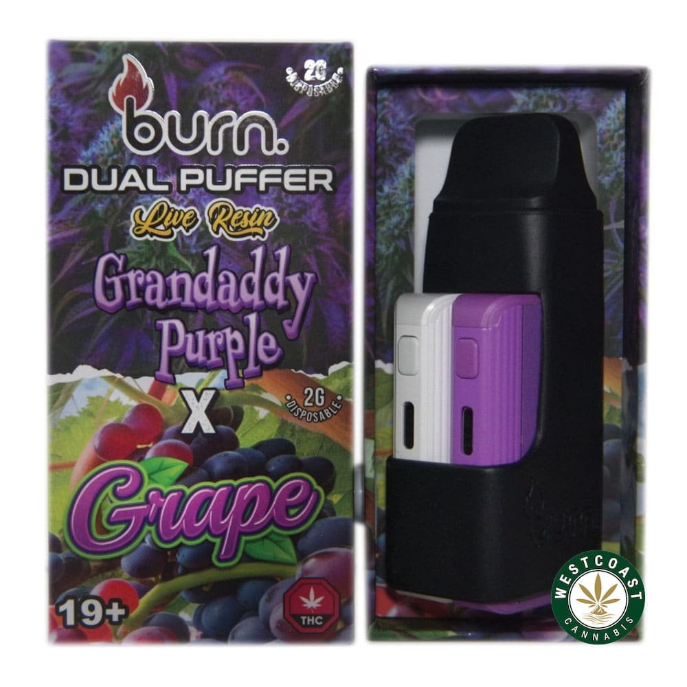 Burn Extracts – Dual Puffer – Live Resin Grandaddy Purple x Grape (2 Grams + 2 Gram)