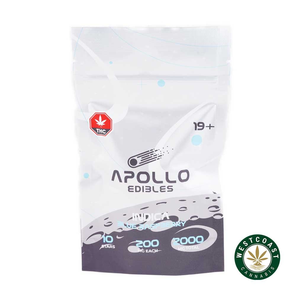 Apollo Edibles – Blue Raspberry Shooting Stars 2000mg THC Indica