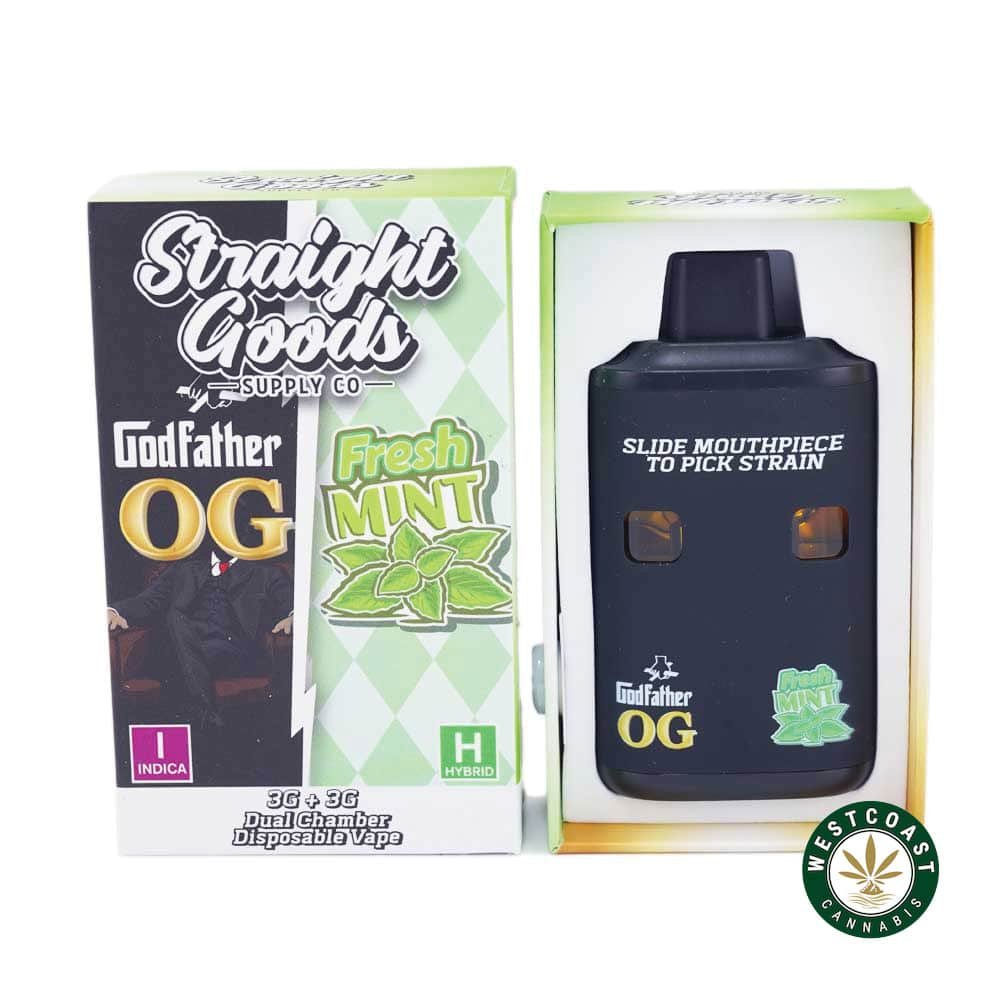 Straight Goods – Dual Chamber Vape – Godfather OG + Fresh Mint (3 Grams + 3 Grams)