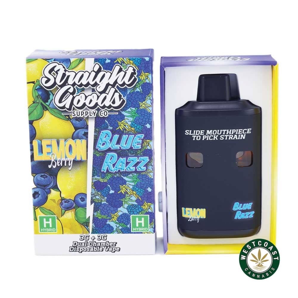 Straight Goods – Dual Chamber Vape – Lemon Berry + Blue Razz (3 Grams + 3 Grams)