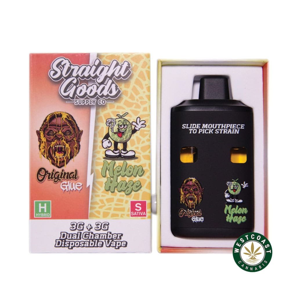 Straight Goods – Dual Chamber Vape – Original Glue + Melon Haze (3 Grams + 3 Grams)