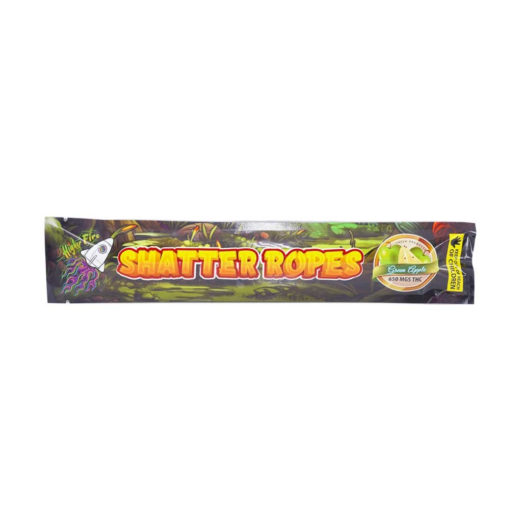 Higher Fire Extracts – Shatter Ropes – Green Apple 650MG THC