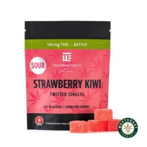 Twisted Extracts – Sour Strawberry Kiwi Twisted Singles 160mg THC Sativa