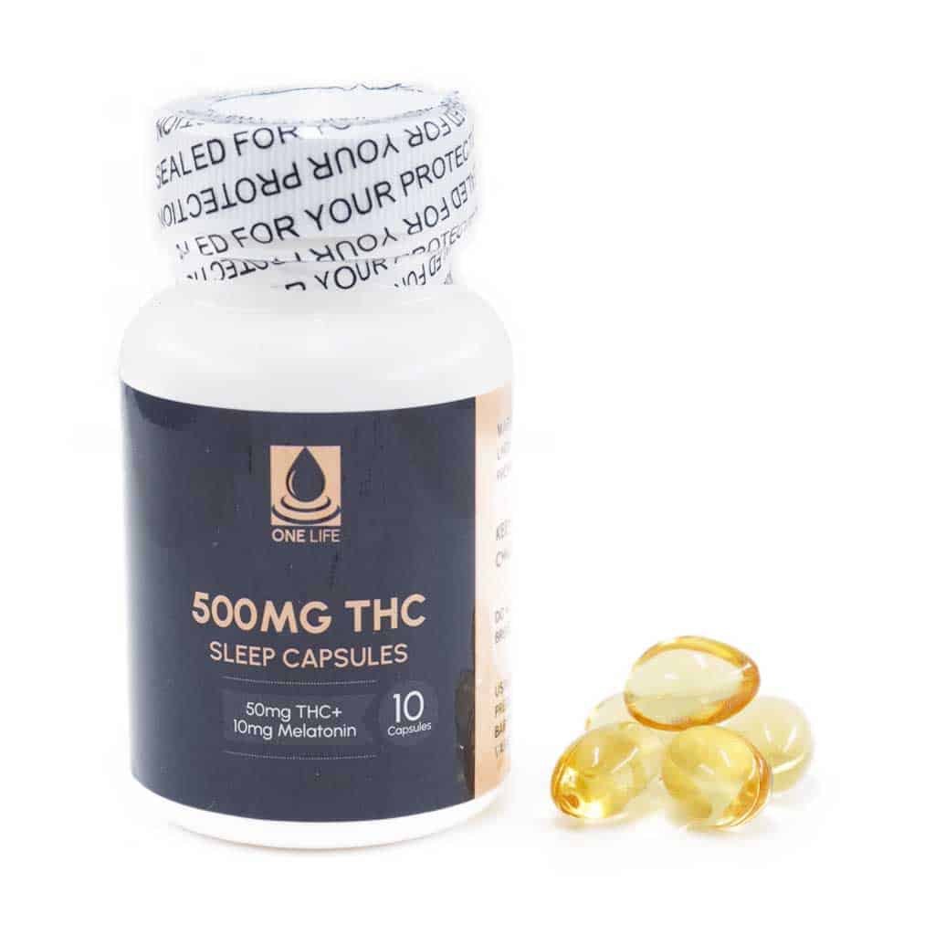 One Life Soft Gel Capsules – Sleep – 500mg THC (Indica) + 100mg Melatonin