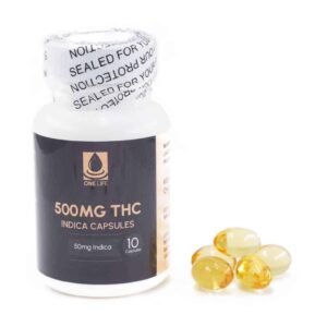 One Life Soft Gel Capsules – 500mg THC (Indica)