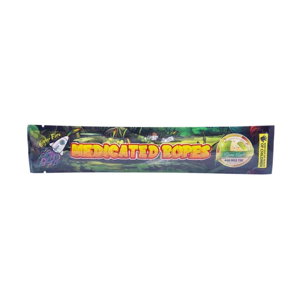Higher Fire Extracts – Medicated Ropes – Green Apple 400MG THC