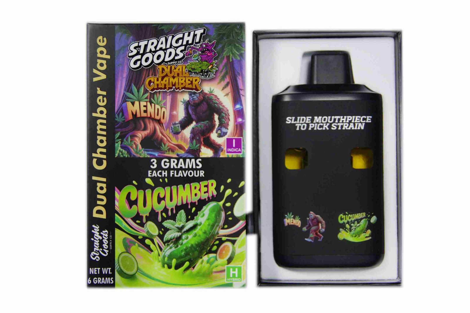 Straight Goods – Dual Chamber Vape – Mendo + Cucumber (3 Grams + 3 Grams)