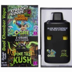 Straight Goods – Dual Chamber Vape – Ogre + Pine Tar Kush (3 Grams + 3 Grams)