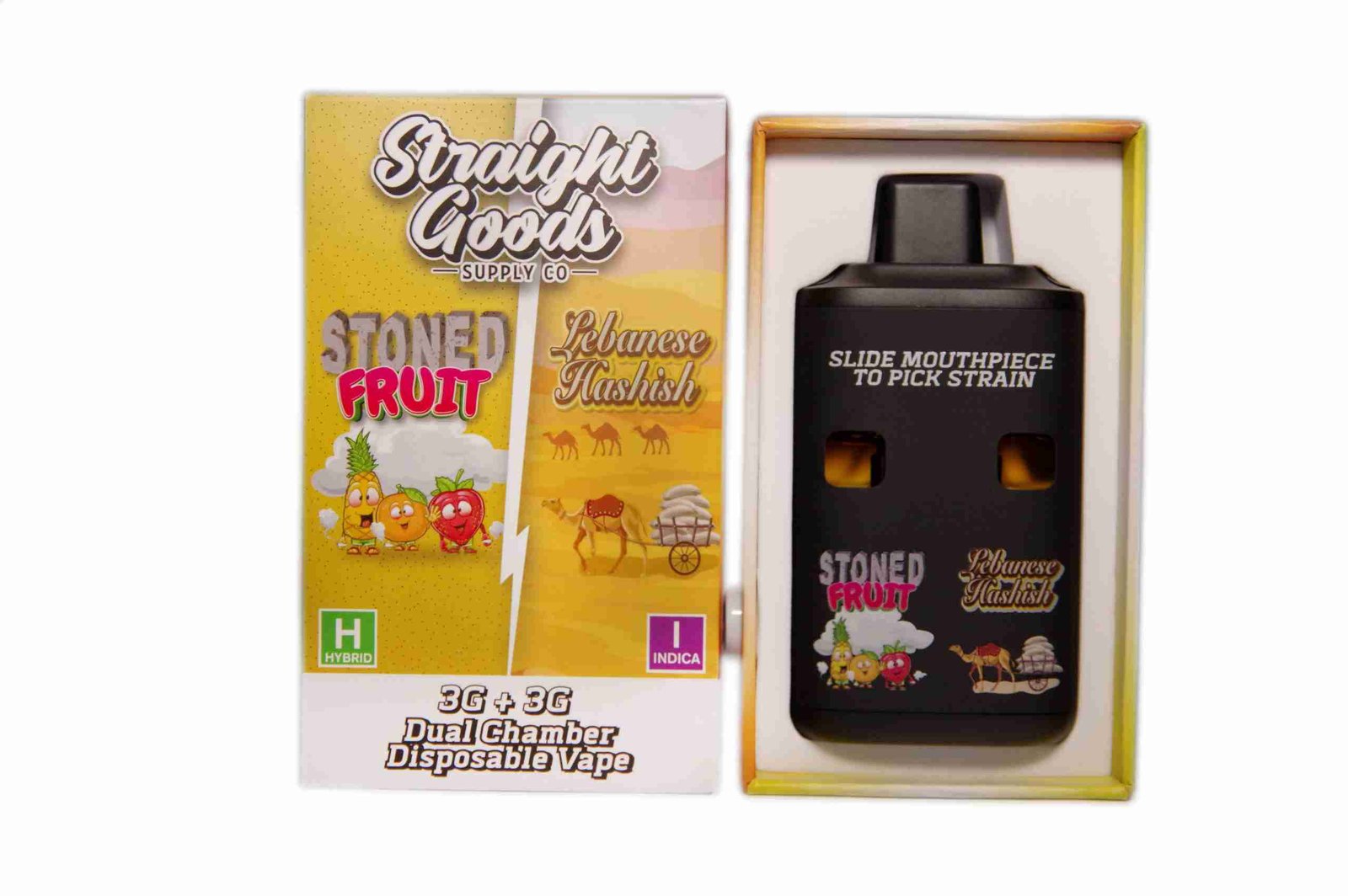 Straight Goods – Dual Chamber Vape – Stoned Fruit + Red Lebanese Hashish (3 Grams + 3 Grams)