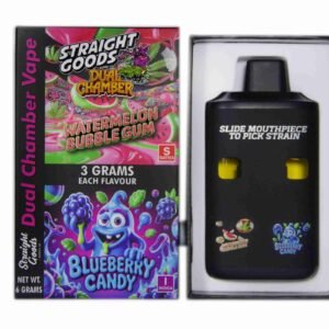 Straight Goods – Dual Chamber Vape – Watermelon Bubblegum + Blueberry Candy (3 Grams + 3 Grams)